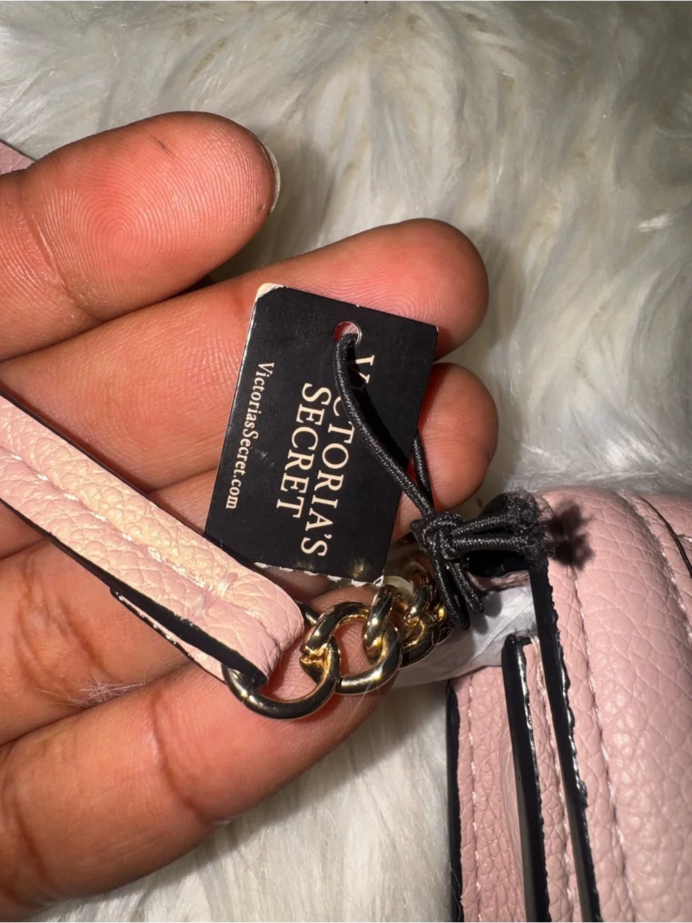 Victoria's Secret Blush Pink Quilted Wristlet Crossbody